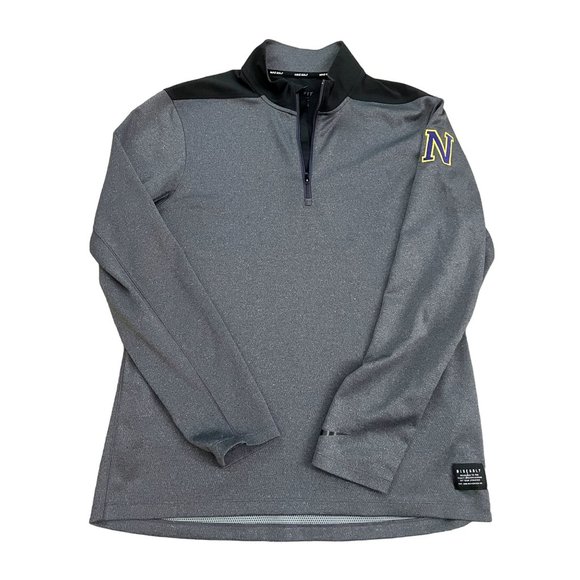 Nike Golf Dri-Fit Men's Grey & Black 1/4 Zip Athletic Top/Jacket Size M - Picture 1 of 4